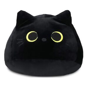 yomotree cat stuffed animal toy pillow, soft plush pillow, black cat plush toy, gifts for boys girls kids (20cm/7.8in)