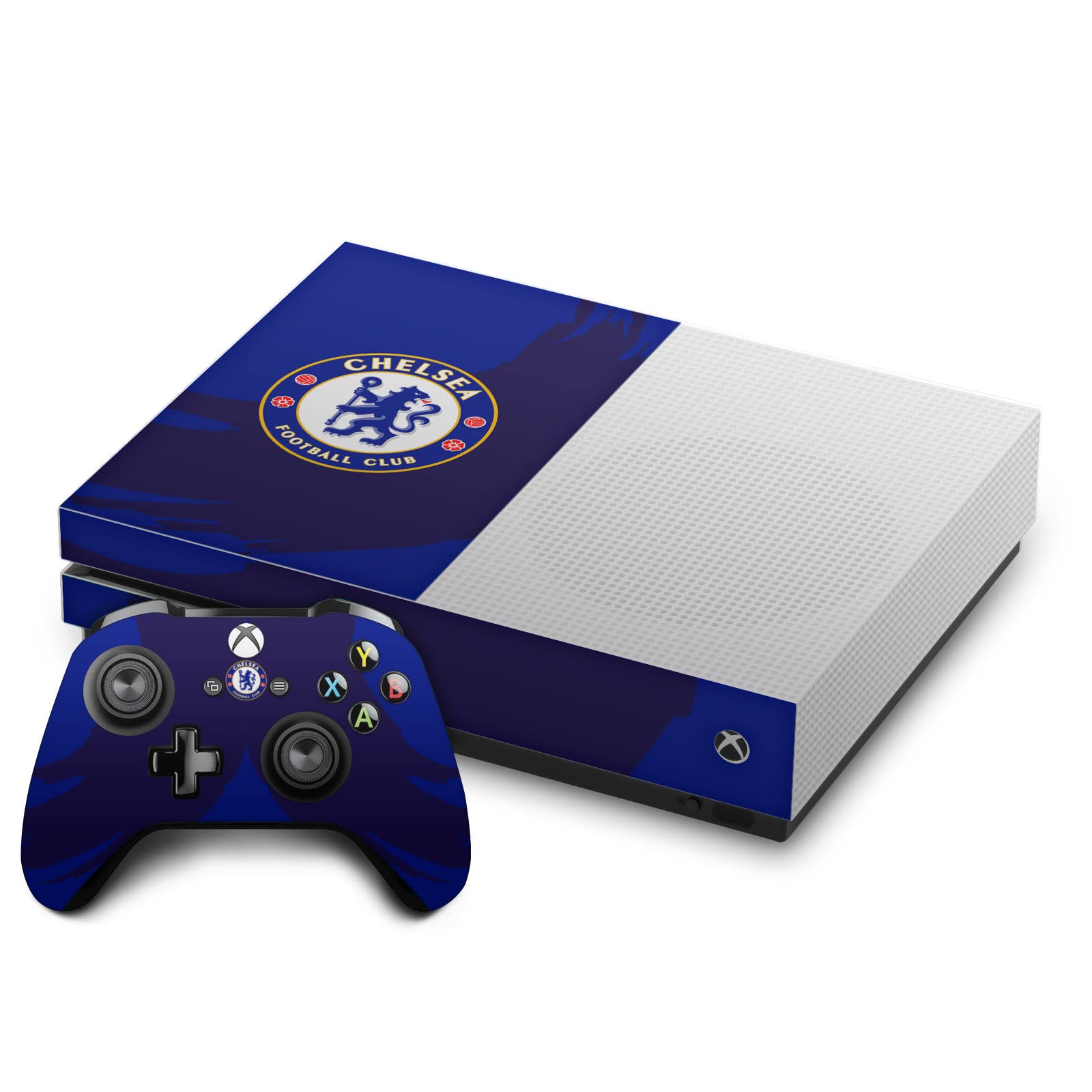 Head Case Designs Officially Licensed Chelsea Football Club Sweep Stroke Art Vinyl Sticker Gaming Skin Decal Cover Compatible with Xbox One S Console and Controller Bundle