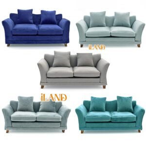 iLAND Modern Dollhouse Furniture on 1/12 Scale of Miniature Sofa for Dollhouse Living Room (Dark Blue Velvet)