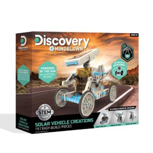 Discovery #Mindblown STEM 12-in-1 Solar Robot Creation 197-Piece Kit with Working Solar Powered Motorized Engine and Gears, Construction Engineering Set for Ages 8 and Up