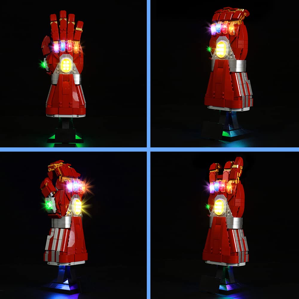 VONADO Led Light Kit for Lego Nano Gauntlet 76223, Remote Control Building Lighting Compatible with Iron-Man Gauntlet Bricks Toy (No Model), Creative DIY Light Kit