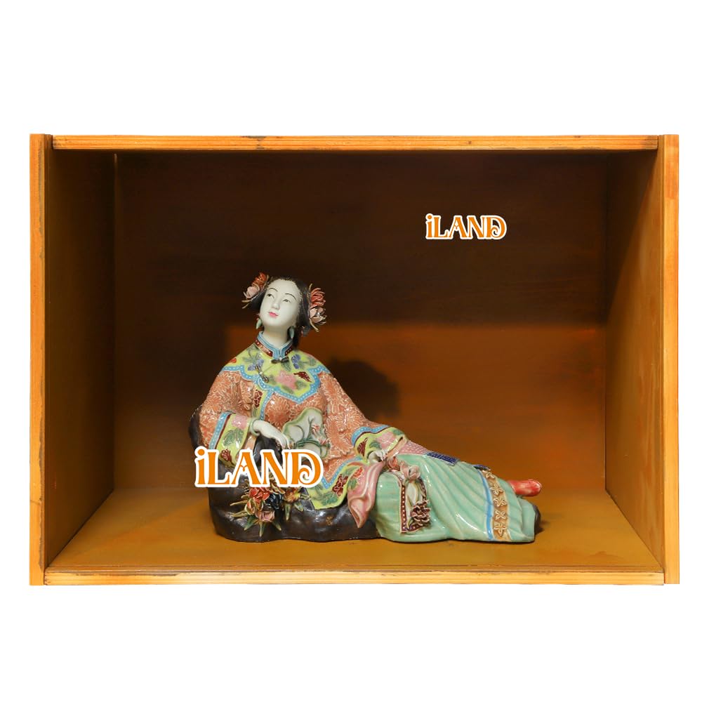 iLAND Large Display Box, Diorama Box, Wooden Display Case for Collectibles, Quick-Build Unfinished 15.7“ x 11” x 11“ with Transparent Front Suitable for Dollhouse, Figures, Diorama