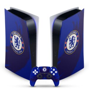 Head Case Designs Officially Licensed Chelsea Football Club Sweep Stroke Art Vinyl Faceplate Gaming Skin Decal Compatible With Sony PlayStation 5 PS5 Digital Edition Console and DualSense Controller