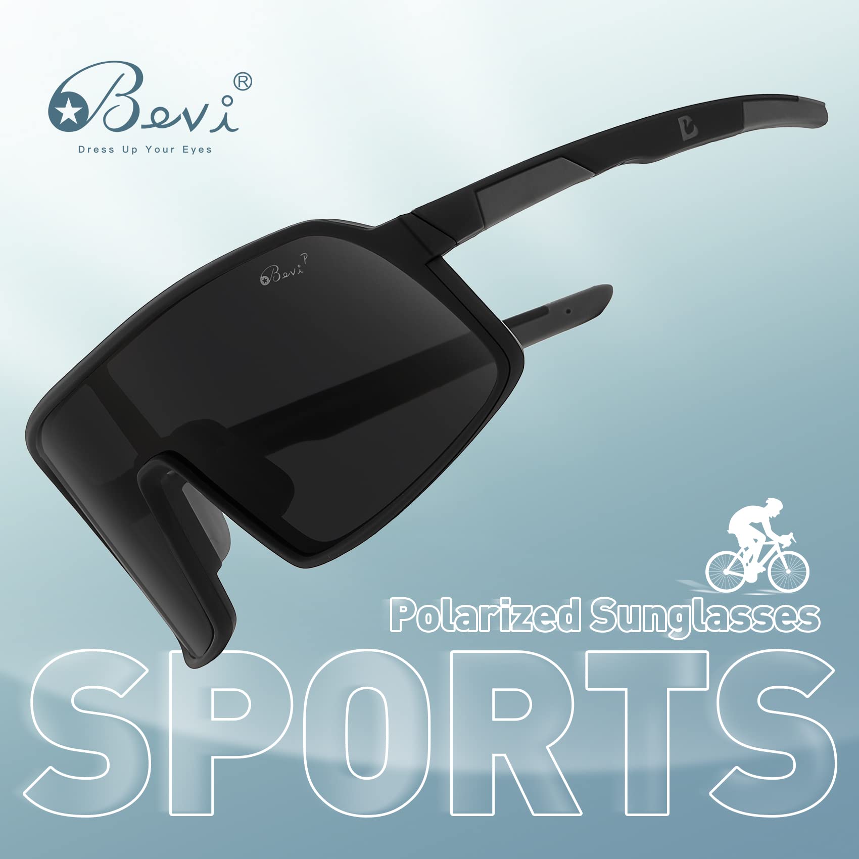 Bevi Sports Sunglasses Polarized Lens with TR90 Frame for Men Women Outdoor Driving Cycling 2736FC6