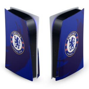 Head Case Designs Officially Licensed Chelsea Football Club Sweep Stroke Art Vinyl Faceplate Sticker Gaming Skin Decal Cover Compatible With Sony PlayStation 5 PS5 Disc Edition Console