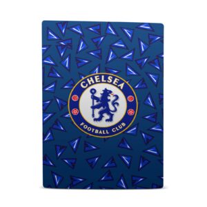 Head Case Designs Officially Licensed Chelsea Football Club Geometric Pattern Art Vinyl Faceplate Gaming Skin Decal Compatible With Sony PlayStation 5 PS5 Digital Console and DualSense Controller