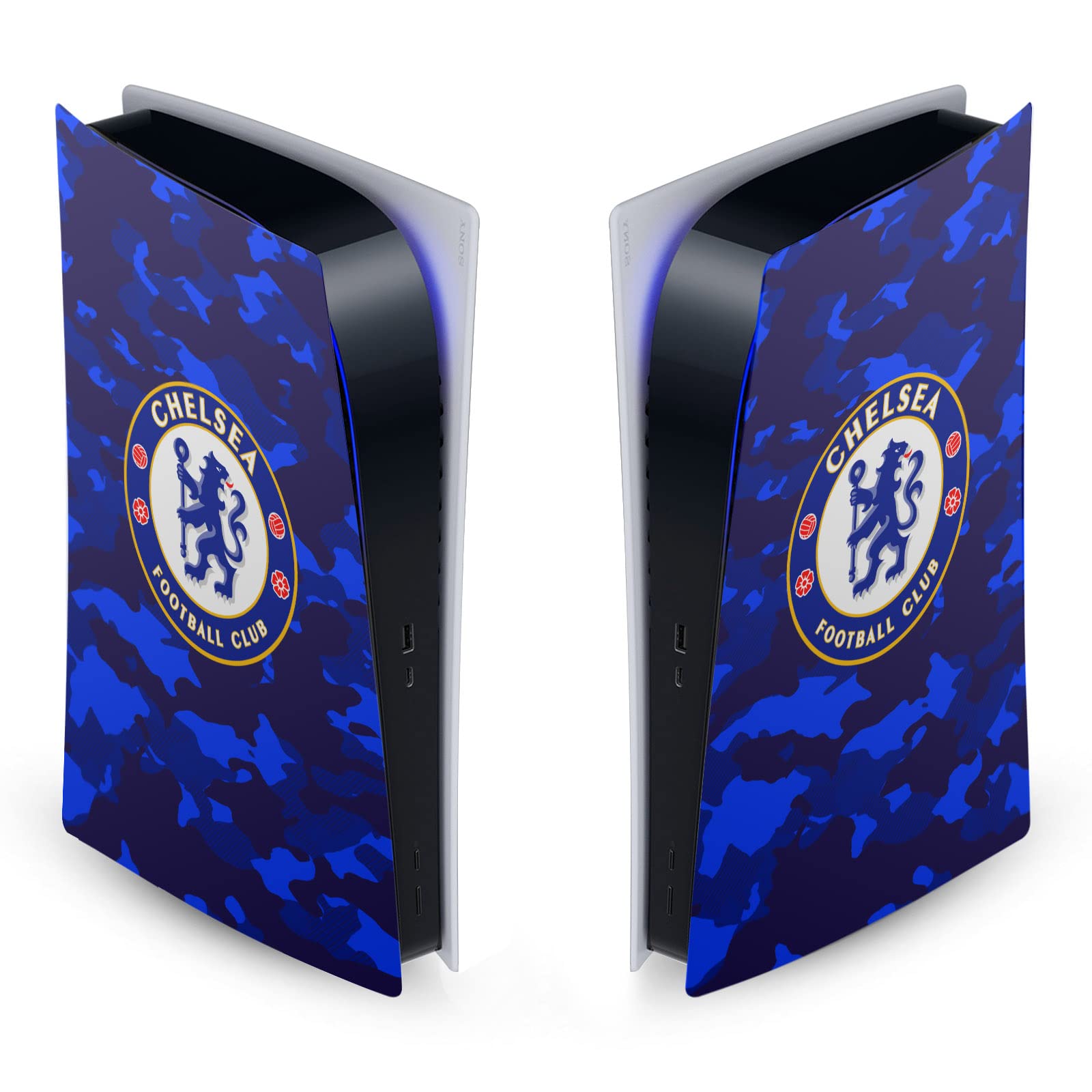 Head Case Designs Officially Licensed Chelsea Football Club Camouflage Art Vinyl Faceplate Sticker Gaming Skin Decal Cover Compatible with Sony Playstation 5 PS5 Digital Edition Console