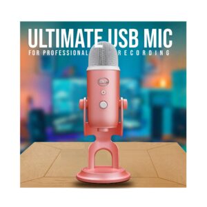 Blue Microphones Yeti USB Microphone Aurora Collection (Pink Dawn) Bundle with Monitor Headphones and Pop Filter (3 Items)