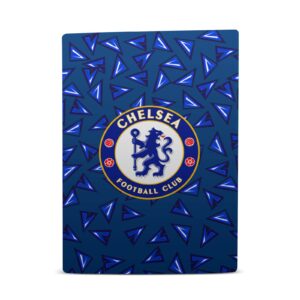 Head Case Designs Officially Licensed Chelsea Football Club Geometric Pattern Art Vinyl Faceplate Gaming Skin Decal Compatible With Sony PlayStation 5 PS5 Digital Console and DualSense Controller