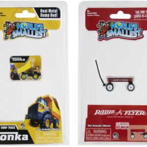 Worlds Smallest Tonka Dump Truck and Radio Flyer Classic Red Wagon Set of 2