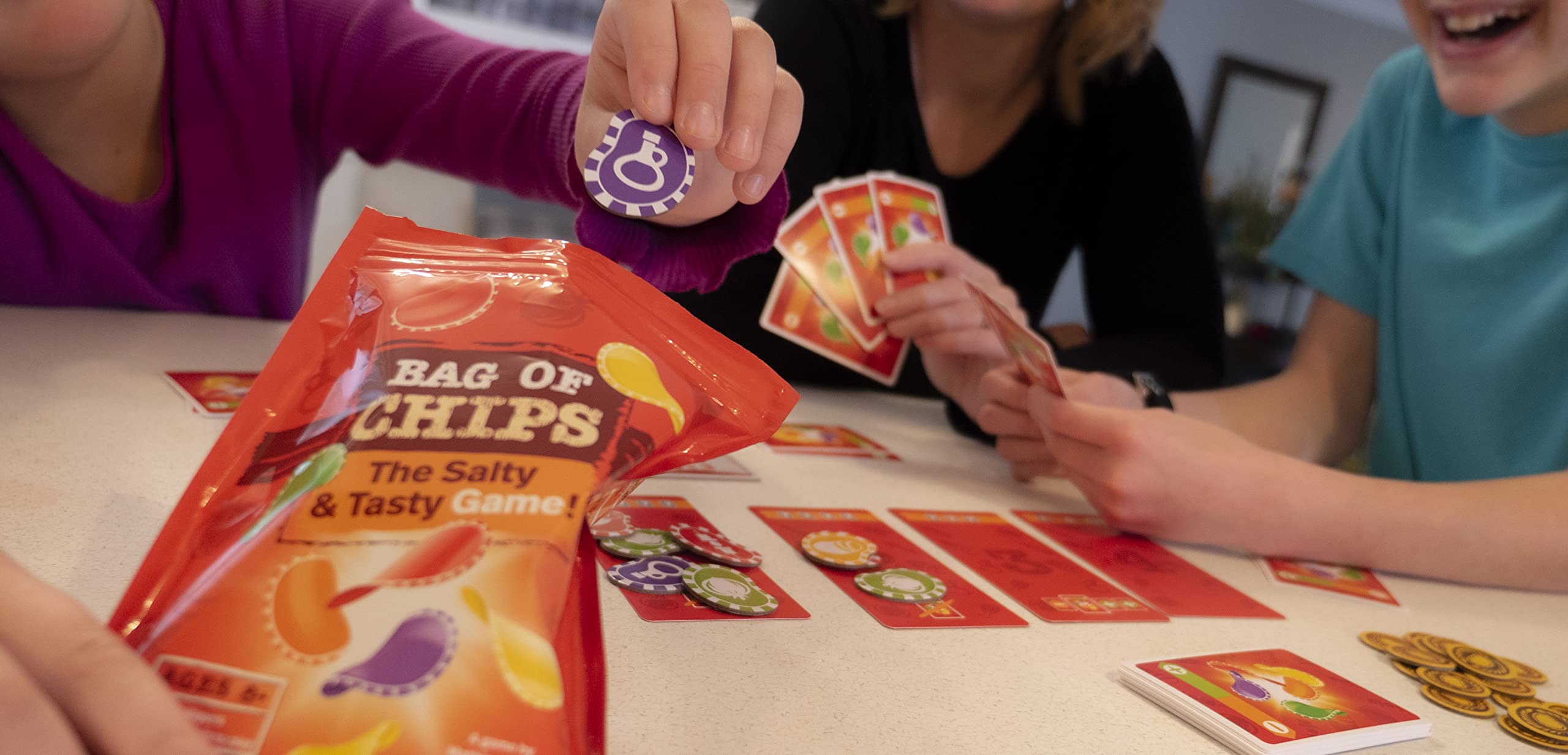 Blue Orange Games Bag of Chips Board Game - Family or Adult Party Strategy Board Game for 2 to 5 Players. Recommended for Ages 8 & Up.