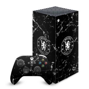 head case designs officially licensed chelsea football club black marble art vinyl sticker gaming skin decal cover compatible with xbox series x console and controller bundle