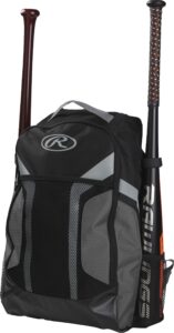 rawlings | r200g backpack equipment bag | youth baseball & softball | grey