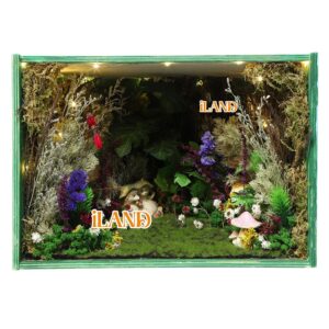 iLAND Large Display Box, Diorama Box, Wooden Display Case for Collectibles, Quick-Build Unfinished 15.7“ x 11” x 11“ with Transparent Front Suitable for Dollhouse, Figures, Diorama