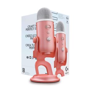 Blue Microphones Yeti USB Microphone Aurora Collection (Pink Dawn) Bundle with Monitor Headphones and Pop Filter (3 Items)