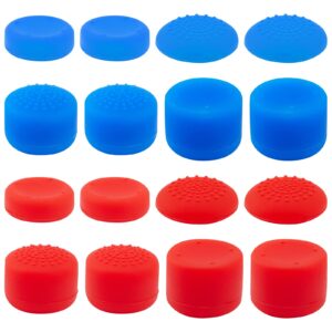 olycraft 16pcs xbox controller stick grips antislip thumb grips controller grip covers antislip silicone replacement gamepad button keycap set joystick grip caps replacement for xbox one-red & blue