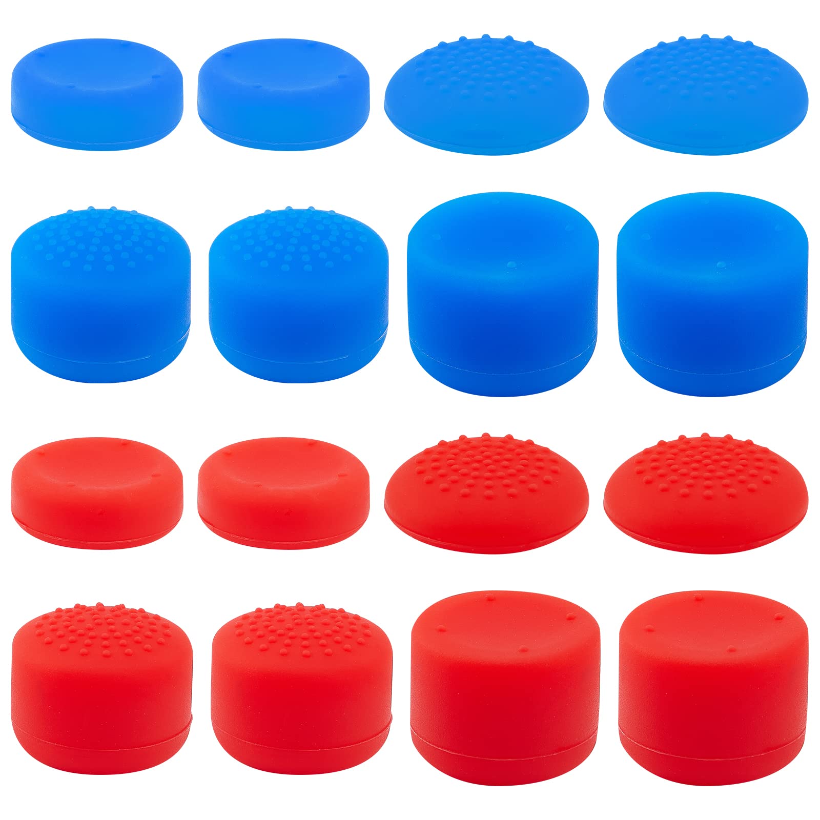 OLYCRAFT 16pcs Xbox Controller Stick Grips Antislip Thumb Grips Controller Grip Covers Antislip Silicone Replacement Gamepad Button Keycap Set Joystick Grip Caps Replacement for Xbox One-Red & Blue