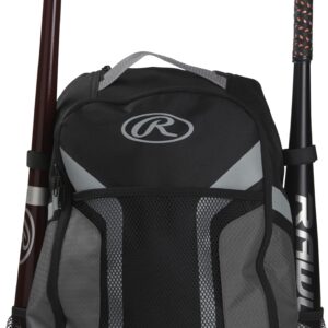 Rawlings | R200G Backpack Equipment Bag | Youth Baseball & Softball | Grey