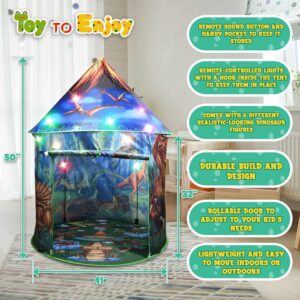 Dinosaur Pop Up Kids’ Play Tent by Toy To Enjoy Indoor & Outdoor, Boys & Girls Includes Remote Controlled Lights, Roar Sound Button & 6 Different Toys