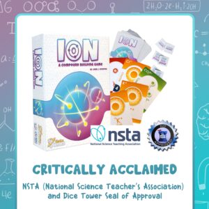 Genius Games Ion: A Compound Building Game (2nd Edition) - A Chemistry Card Drafting Game About Cations, Anion, Noble Gases - Science Accurate Board Game for High School Students, Teachers and Adults