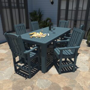 Sequoia Professional CM-ST7SQ48LC-NBE Springville 7pc 42x84 Counter Height Dining Set, Nantucket Blue