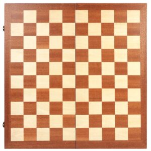 VAMSLOVE 15inch Checkers Folding Wooden Game Set, 100 Square Checkerboard International Checkers Draughts Board 10x10 for Kids with Pieces Storage Slots (Instructions Included)