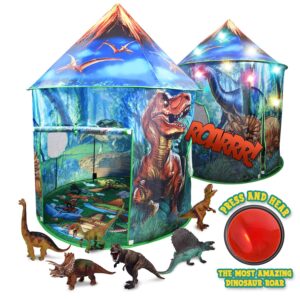 Dinosaur Pop Up Kids’ Play Tent by Toy To Enjoy Indoor & Outdoor, Boys & Girls Includes Remote Controlled Lights, Roar Sound Button & 6 Different Toys