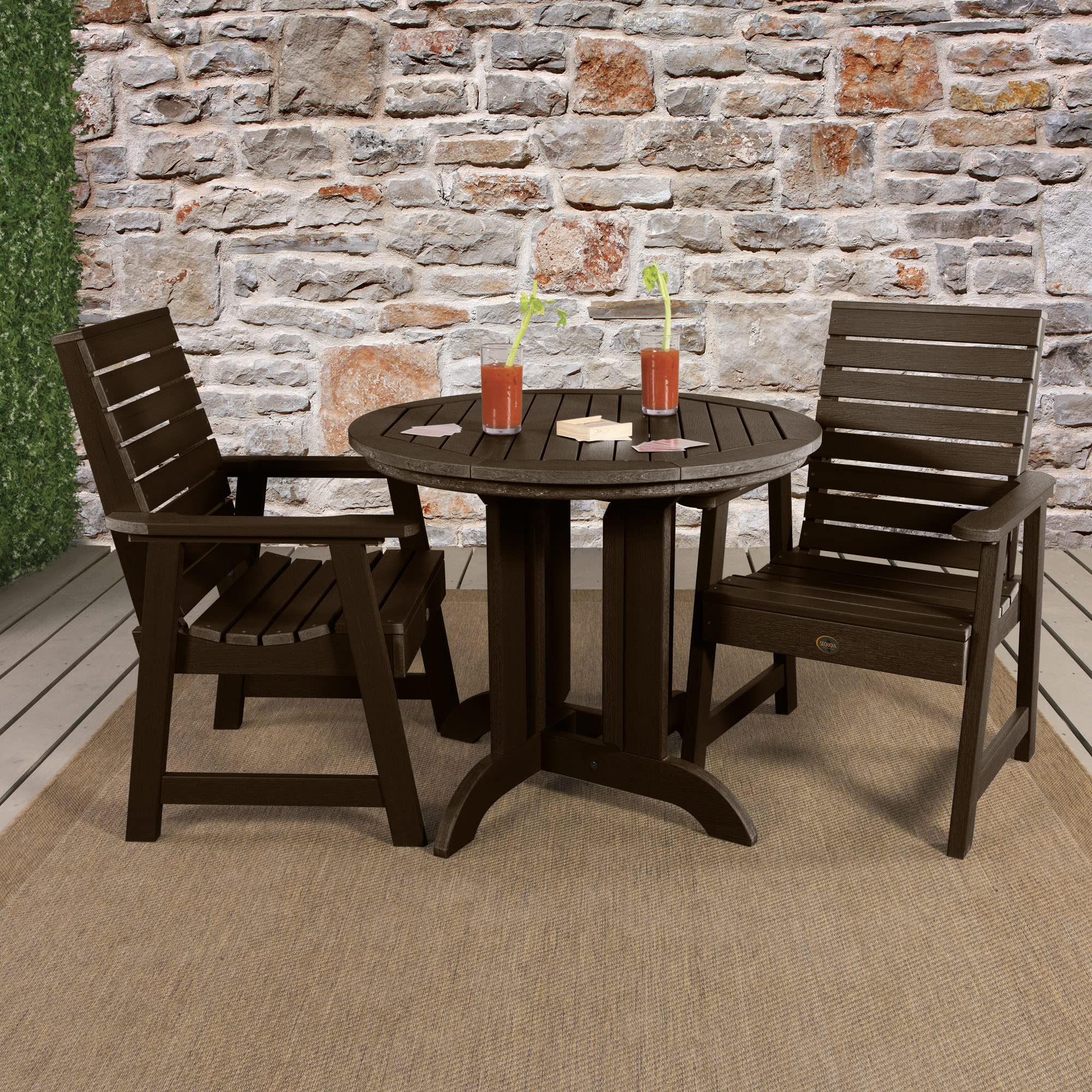 Sequoia Professional CM-ST3SQ36WD-ACE Glennville 3pc Round Dining Set, Weathered Acorn