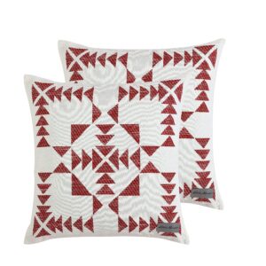 eddie bauer - throw pillow cover set, cotton home decor, all season bedding (arrowhead red, 2 piece)