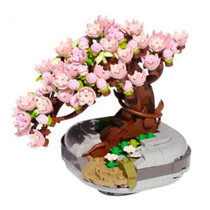 AXSDXA Mini Bricks Sakura Tree Model, Building Blocks Toy Cherry Blossom Mini Particle Flower Botanical Collection, Sakura Bonsai Tree Creative Flower for Adult Kid Girls 6+(426 PCS)