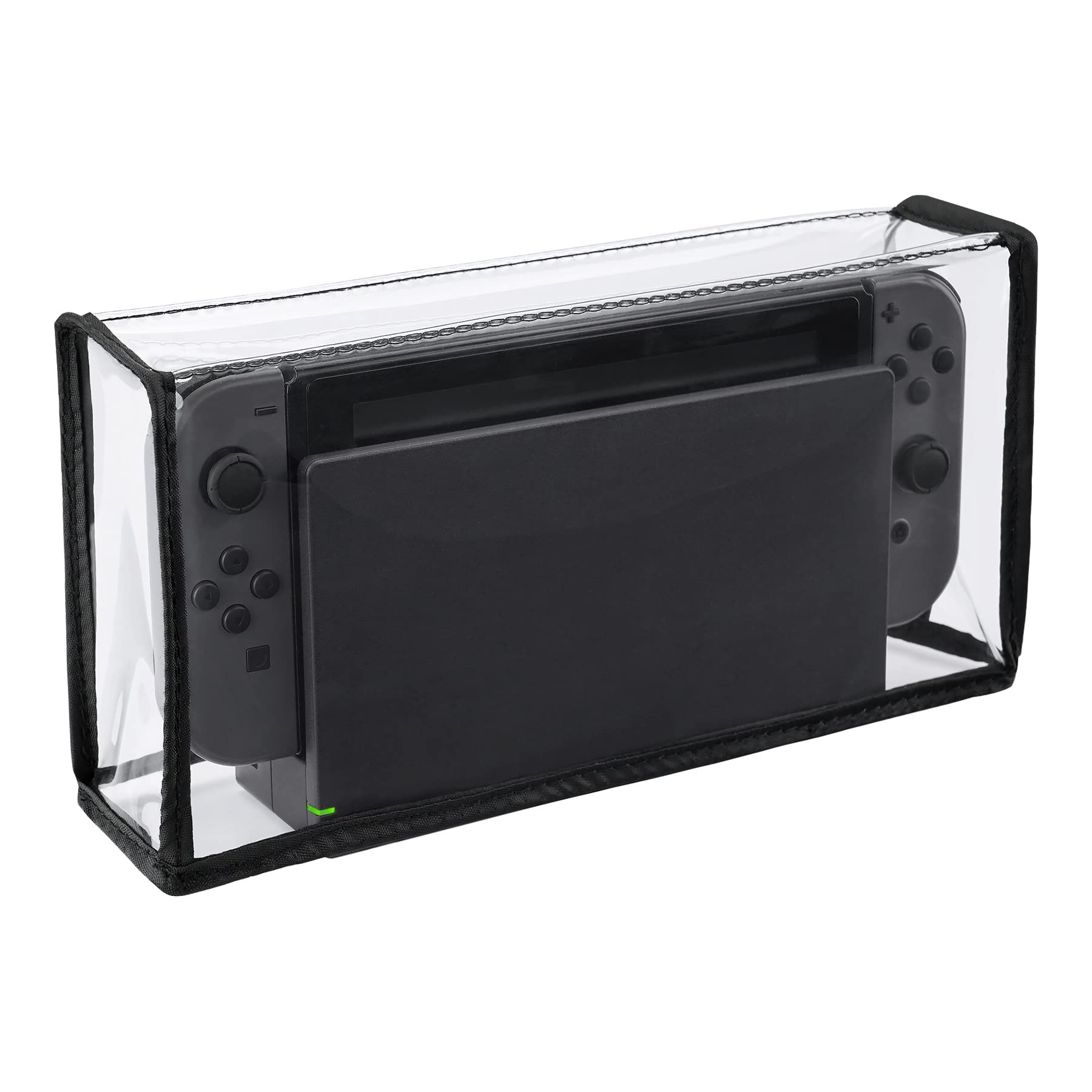 PlayVital Transparent Dust Cover for Nintendo Switch OLED, Waterproof Dust Guard for Nintendo Switch, Anti Scratch Dust Proof Cover Sleeve for Nintendo Switch & Switch OLED Charging Dock