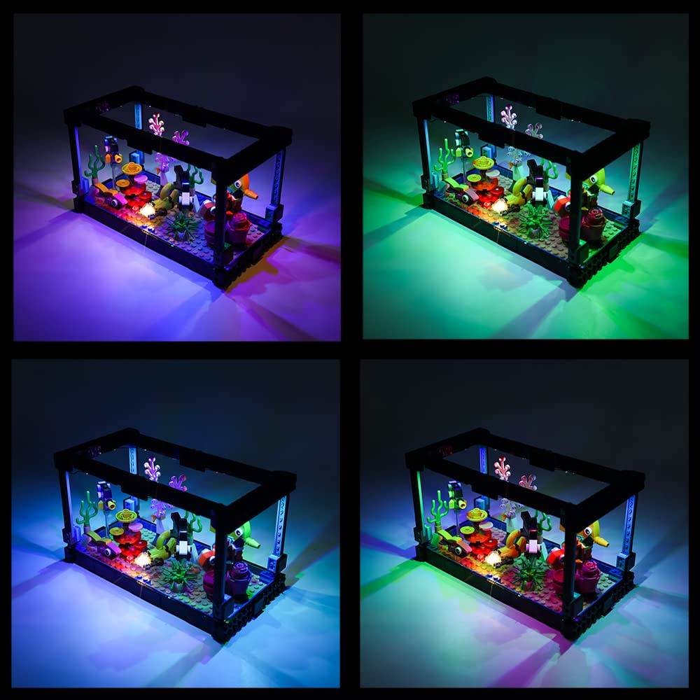 Lighting Kit for 31122 Creator Fish Tank Building Decor, Decoration LED Lights for Lego 31122 Building Blocks Model (Not Include The Lego Set)