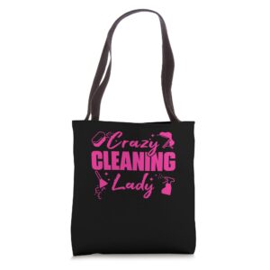 House Cleaning Service Crazy Cleaning Lady Tote Bag