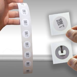 NFC/QR Dual - NFC Tag Sticker with Unique configurable QR Code (50 Pieces)