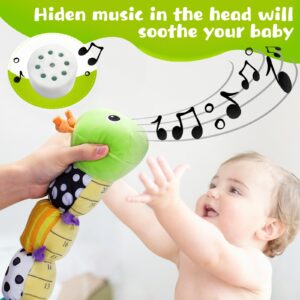 Sirecal Baby Toys 0-6 Months: Infant Musical Stuffed Animal Activity Soft Toys with Multi-Sensory Crinkle, Rattle & Textures, for Tummy Time Newborn 0 3 6 9 12 Months Boys & Girls Gifts, Caterpillar