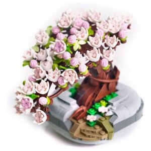 axsdxa mini bricks sakura tree model, building blocks toy cherry blossom mini particle flower botanical collection, sakura bonsai tree creative flower for adult kid girls 6+(426 pcs)