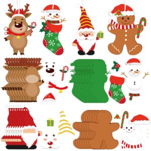 glenmal 32 packs christmas stocking ornament craft kit snowman santa gingerbread elves christmas crafts decorations christmas diy hanging ornament for home fun game activities(santa)