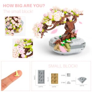 AXSDXA Mini Bricks Sakura Tree Model, Building Blocks Toy Cherry Blossom Mini Particle Flower Botanical Collection, Sakura Bonsai Tree Creative Flower for Adult Kid Girls 6+(426 PCS)