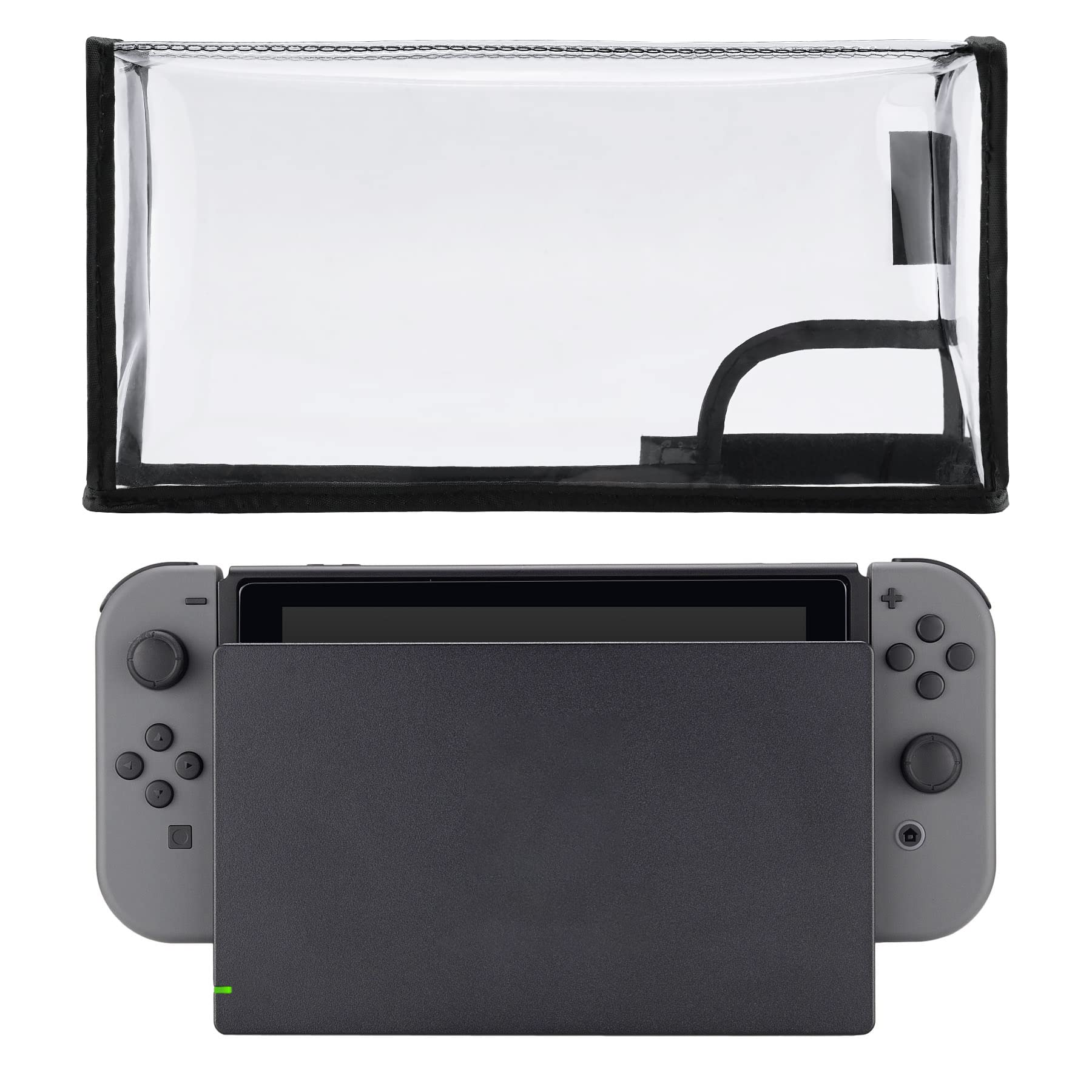 PlayVital Transparent Dust Cover for Nintendo Switch OLED, Waterproof Dust Guard for Nintendo Switch, Anti Scratch Dust Proof Cover Sleeve for Nintendo Switch & Switch OLED Charging Dock