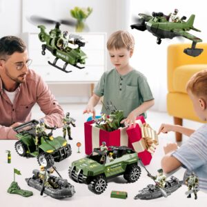 78-in-1 Army Men Boys Toys with Realistic Military Truck/Helicopter/Kayak Boat/Motorcycle/Army Men Action Figures/Weapon Gears, Army Toys Gift for Toddler Kids 4-7 6-8 8-12 Fun Birthday Party Favors