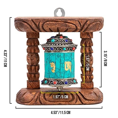 Himalayan Bazaar Wall Hanging Buddhist Prayer Wheel Om Mani Padme Hum