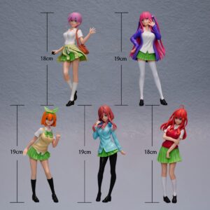 LCDGTJ The Quintessential Quintuplets Anime Figure 5Pcs Set, PVC Collectible Models Desktop Ornaments 17.5cm Girl Uniform Display Statue Toys for Home Decorations & Gifts