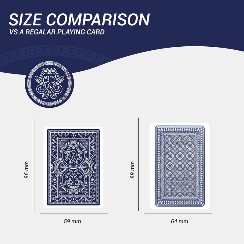 Weighted Heavy Deck of Cards Ideal for Outdoors | Wind-Resistant Waterproof Playing Cards | Thick Plastic Protected Poker Cards (Midnight Blue)