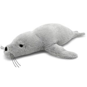 csvbtrf weighted stuffed animals, 2 lb, 23" seal plush gift for kids - grey hug seal plush animals （grey, 23"