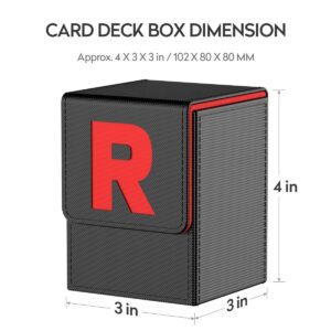 JoyHood Card Deck Box for PTCG Cards [Team R] MTG Trading Card Holder with 2 Dividers per Card Storage Box, Large Size Holds up to 150+ Cards