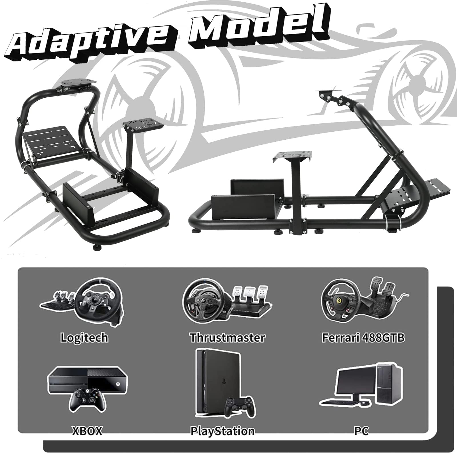 Dardoo G920 Racing Simulator Cockpit Sim Racing Cockpit Fits for Logitech G920 G29 G923,Thrustmaster T818 T248X T248 T300 T150 TX, Fanatec,Racing Simulator without Wheel Pedal Shifter Seat