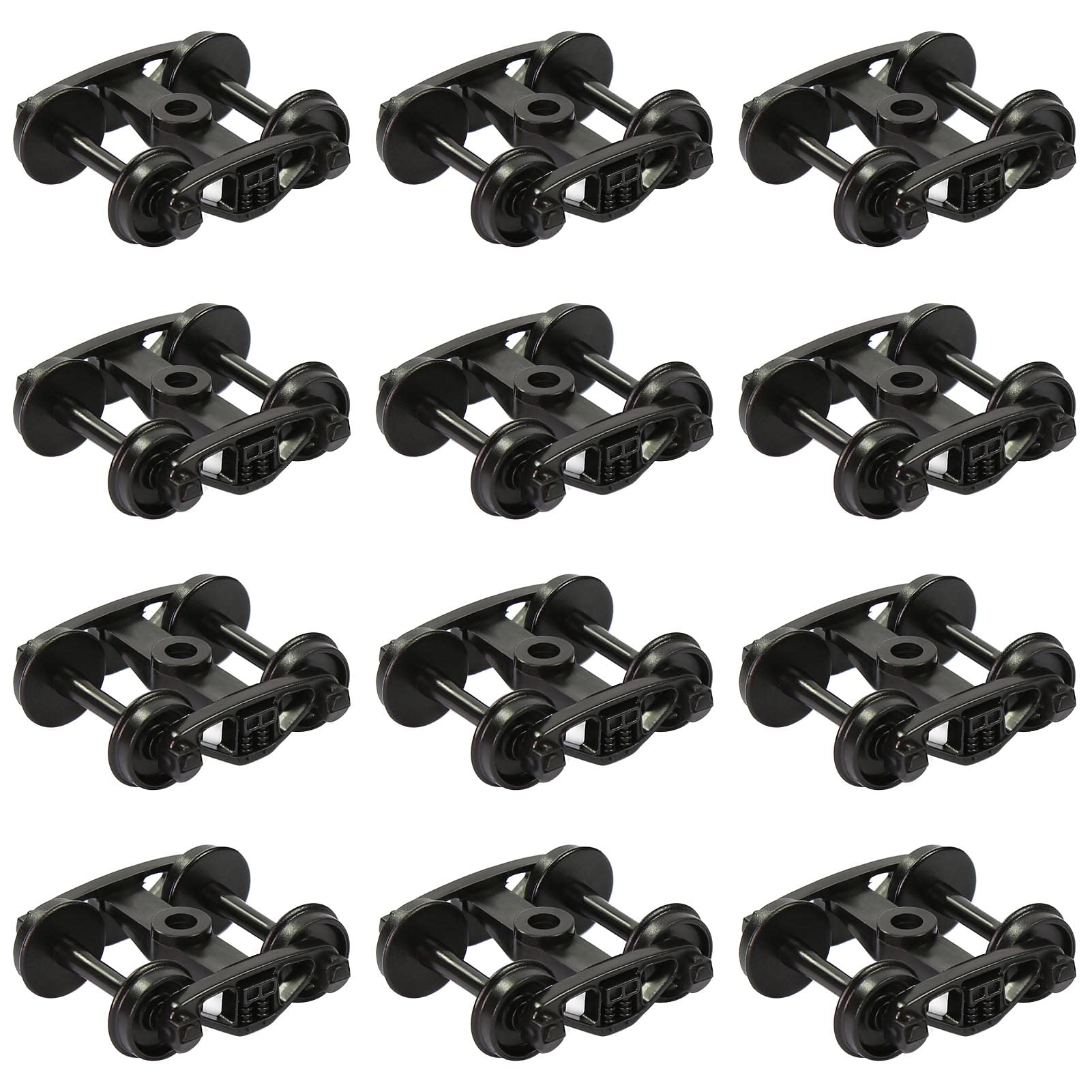 12pcs Model Train Bogie with Plastic Wheels 1:87 HO Scale 33" Model Railway Accessories (Style B)