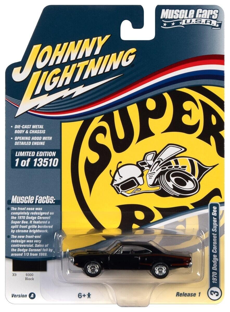 Johnny Lightning JLMC029 Muscle Car VER A 1970 Dodge Coronet Super Bee Black