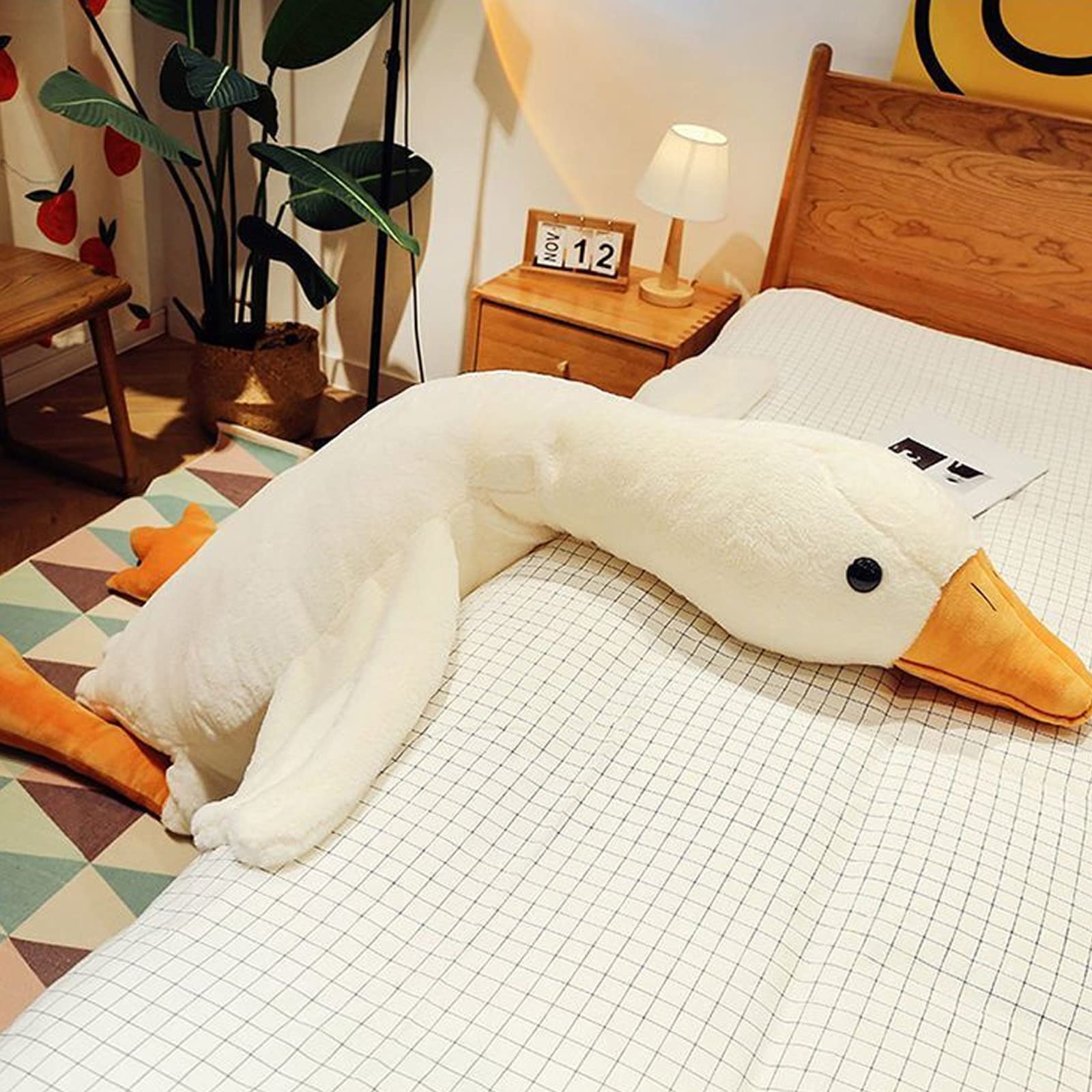 Doireum Swan Stuffed Animal, 2.6 lbs Weighted Stuffed Animals Plush Swan Toy Goose Weighted Plush Animals Duck Stuffed Animals Plush Pillow Toy Gifts for Kids, 19.68"