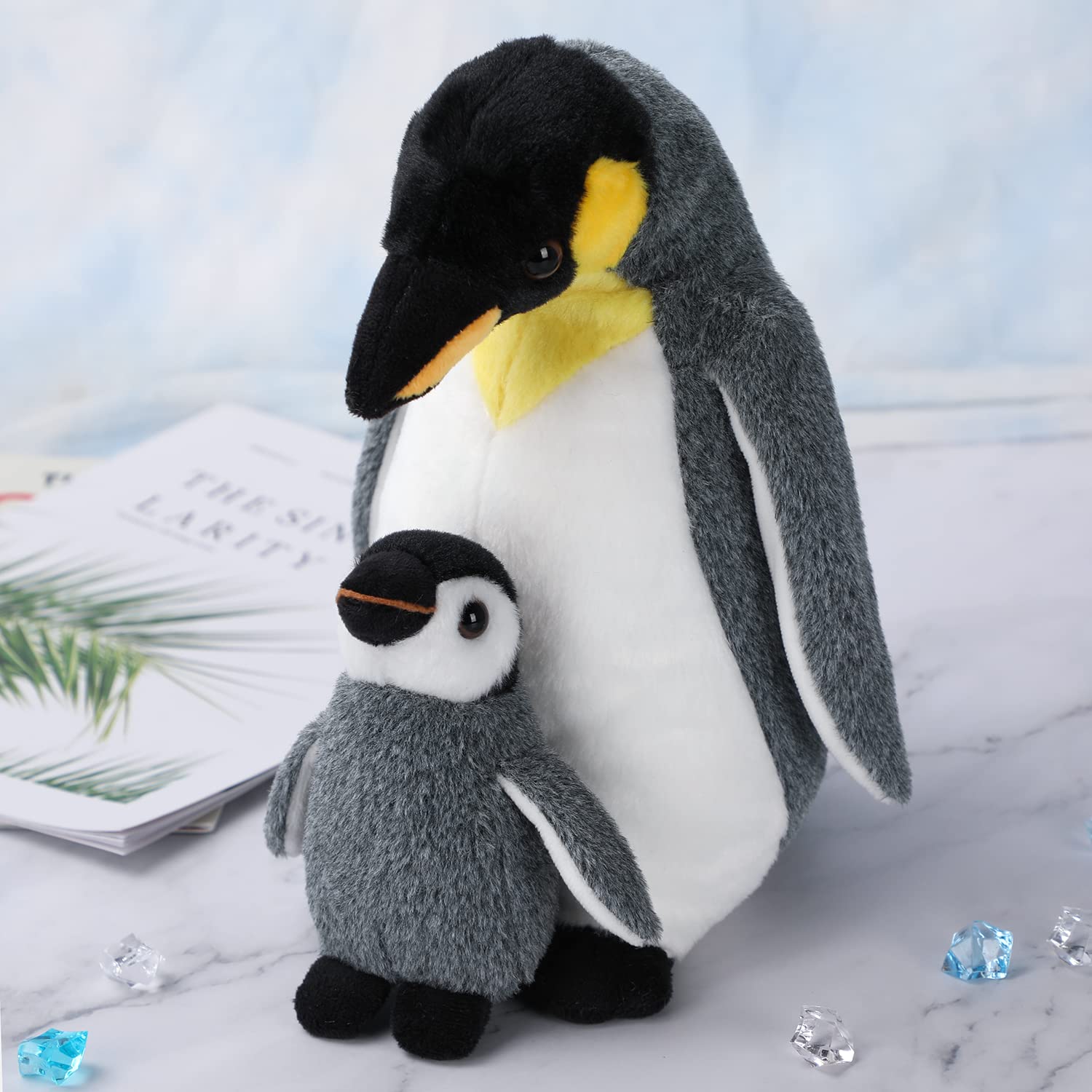 Penguin Family Plush Toy, Stuffed Animal Plushie Doll, Soft Fluffy Like Real Polar Animals Hugging Toy - Present for Every Age & Occasion